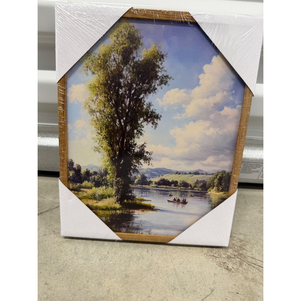 Nature Tree Framed Wall Art Landscape River Scene Canvas Print 8x10 New